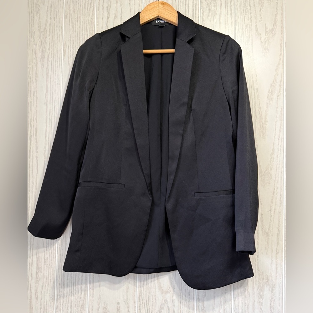 Express Black Open Front Blazer Jacket Size XS